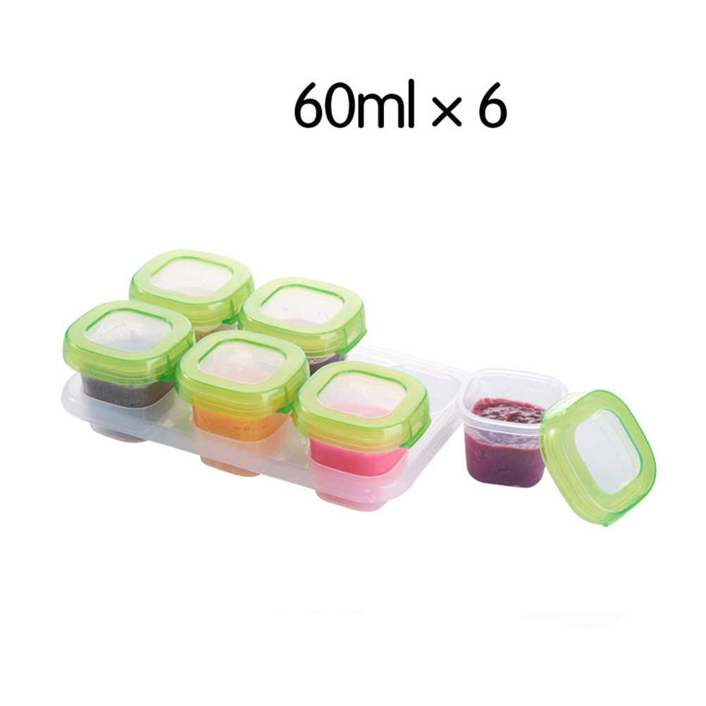 Baby Food Freezer Tray - Conjunto de 6 Caixas Portáteis para
