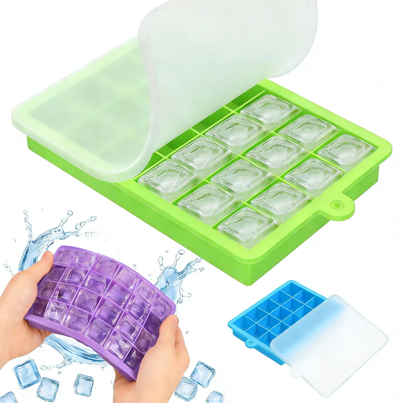 Baby Food Freezer Tray - Forma de Gelo de Silicone Empilhável