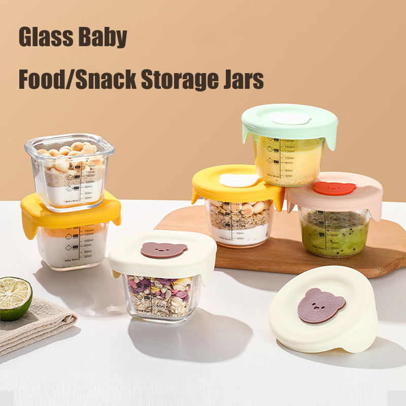 Baby Food Jars With Lids - Frascos de vidro para armazenamento de