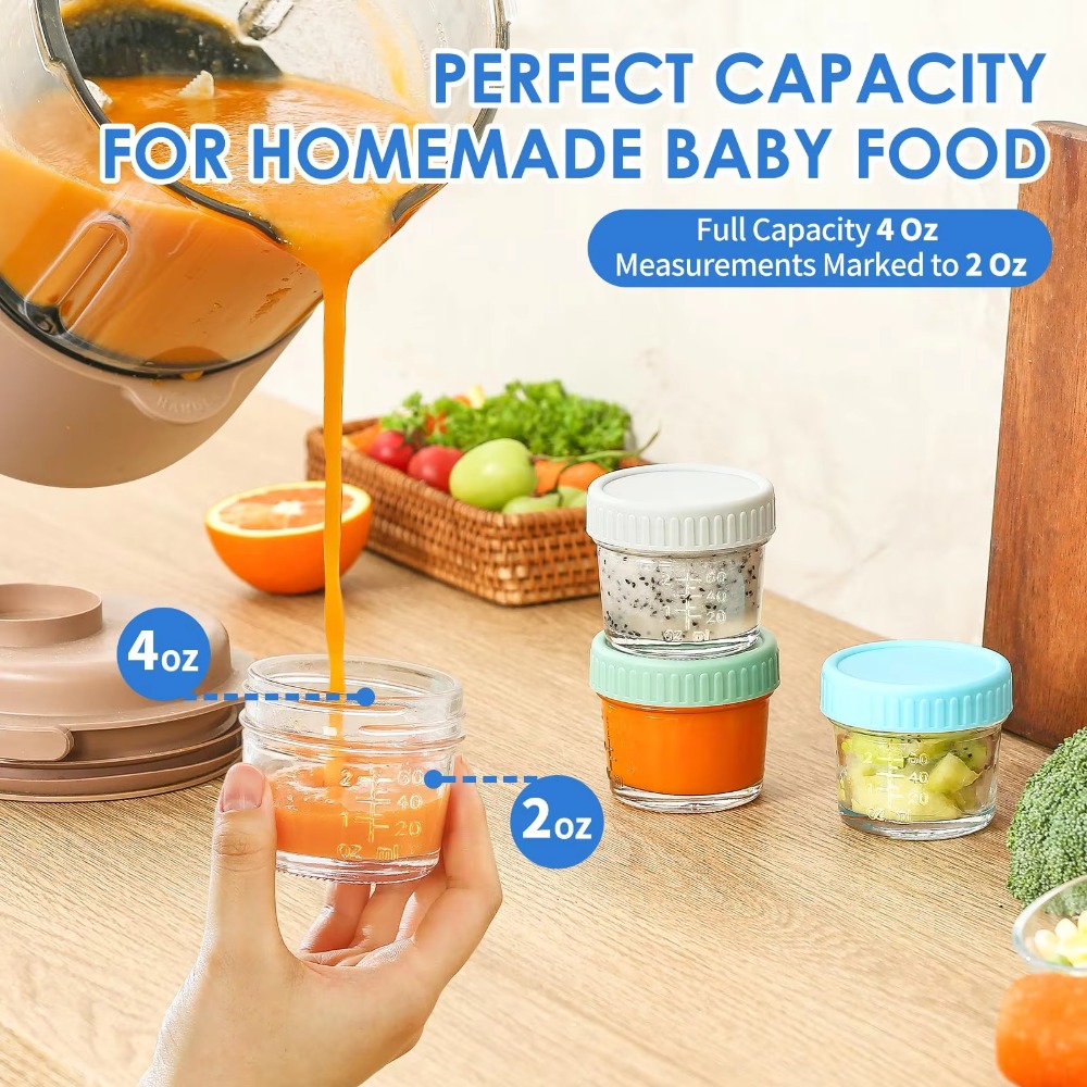 Conjunto de 6 Frascos de Vidro - Baby Food Jars With Lids avaliação e preço