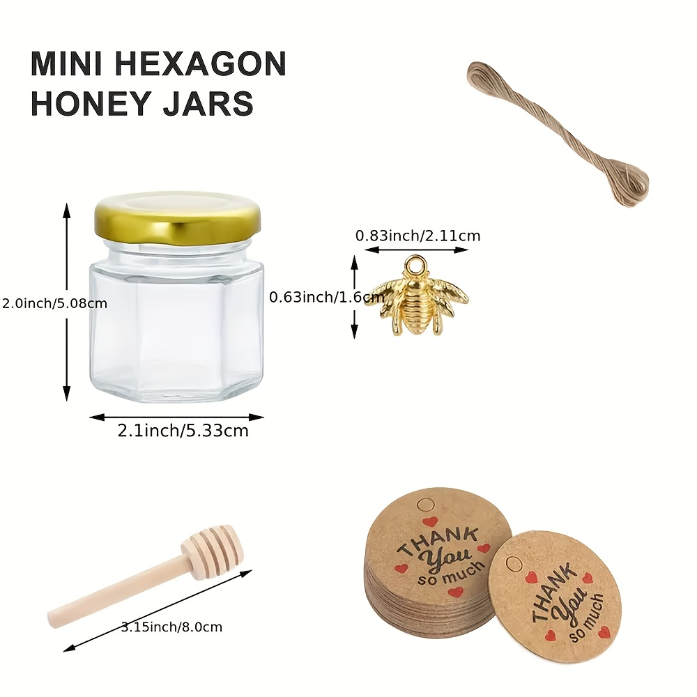 Frascos de Mel Mini Hexagonais - Baby Food Jars With Lids avaliação e preço